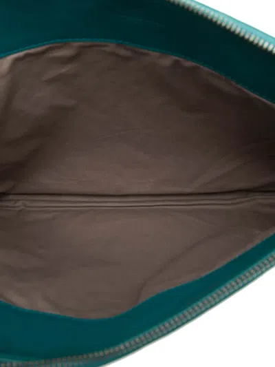 Pre-owned Bottega Veneta 2012-2025 Nappa Intrecciato Clutch Bag In Blue