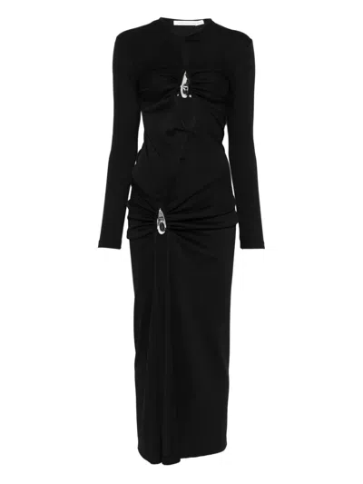 Christopher Esber Crystal-pendant Open-twist Midi Dress In Black