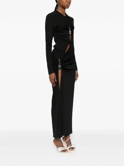 Christopher Esber Crystal-pendant Open-twist Midi Dress In Black