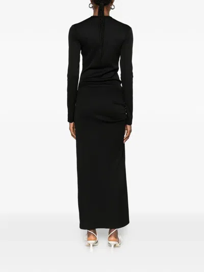 Christopher Esber Crystal-pendant Open-twist Midi Dress In Black