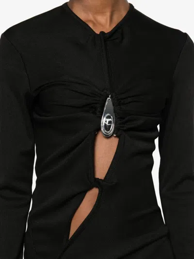 Christopher Esber Crystal-pendant Open-twist Midi Dress In Black