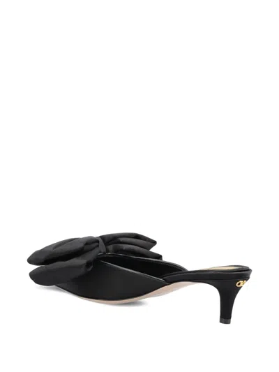 Valentino Garavani Yolande Bow Pointed Toe Mule Pump In Black