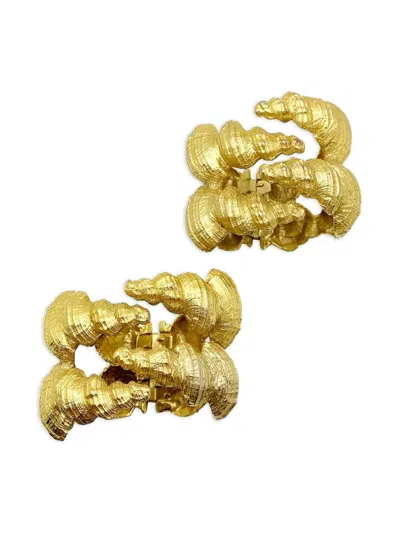 Pre-owned Jennifer Gibson Jewellery 1960s Cadoro Statement Bracelet (set Of Two) In Gold