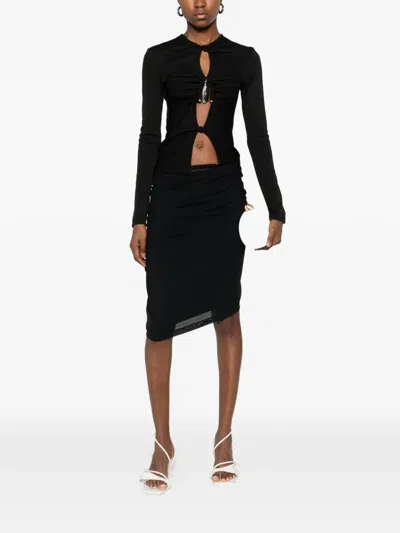 Christopher Esber Crystal-pendant Open-twist Top In Black