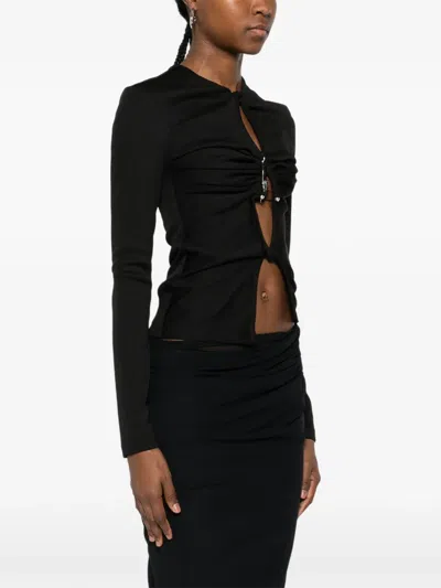 Christopher Esber Crystal-pendant Open-twist Top In Black