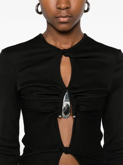 Christopher Esber Crystal-pendant Open-twist Top In Black