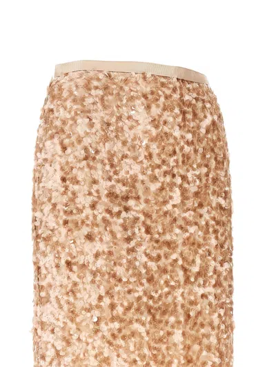 Weekend Max Mara Ribbon Waistband Midi Skirt In Brown