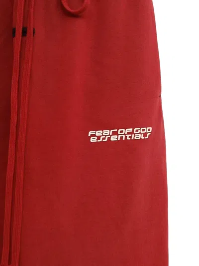 Essentials Drawstring Logo-print Track Pants In Red