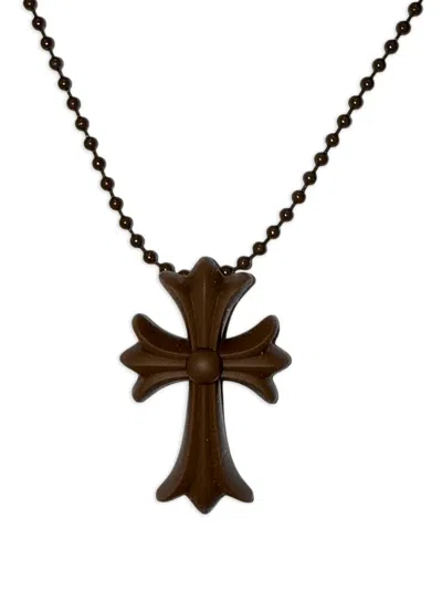 Chrome Hearts Cross-pendant Necklace In Brown