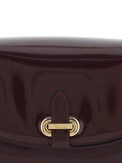 Pollini Foldover Plaque Shoulder Bag In Brown