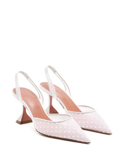Amina Muaddi Holli Polka-dot Slingback Pumps In Multi
