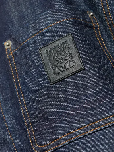 Loewe Corduroy-trimmed Denim Jacket In Blue