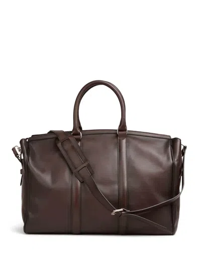 Officine Creative Leather Panelled Tote Bag In Brown