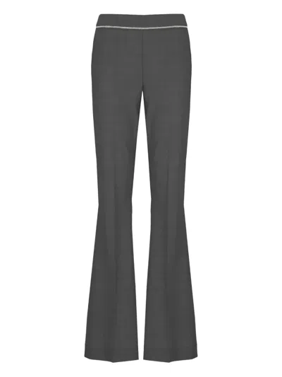 D Exterior Trim-detail Trousers In Gray