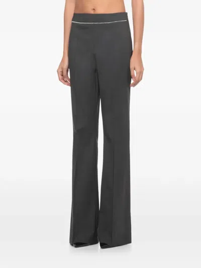 D Exterior Trim-detail Trousers In Gray