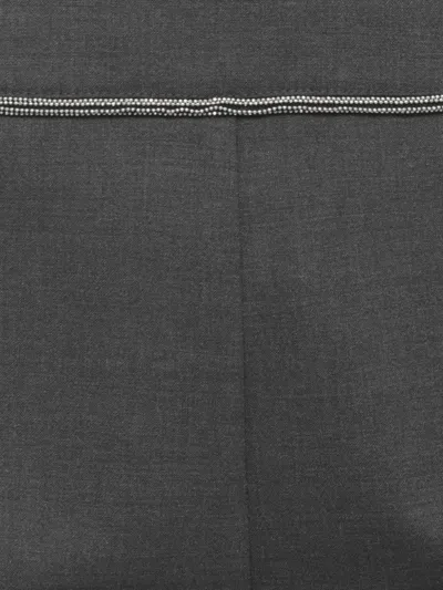 D Exterior Trim-detail Trousers In Gray