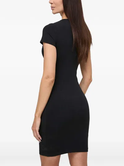 Guess Usa Cut-out Short-sleeve Mini Dress In Black