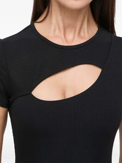 Guess Usa Cut-out Short-sleeve Mini Dress In Black