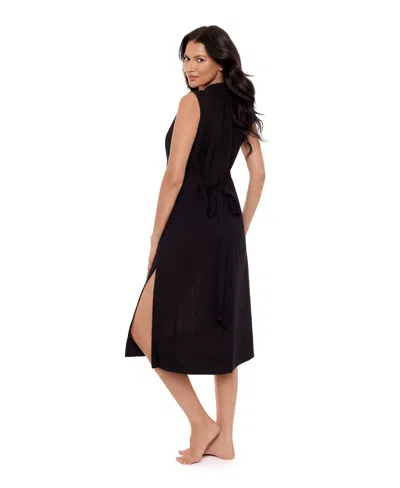 Miraclesuit Women's Pleated Coverup Beach Dress In Black