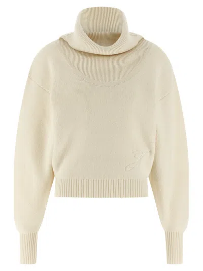 Jacquemus White Logo Embroidered Sweater In White