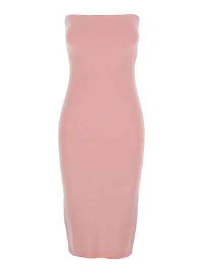 Jacquemus La Robe Sera Pink Dress With Square Neckline And Back Buttons In Fabric Woman