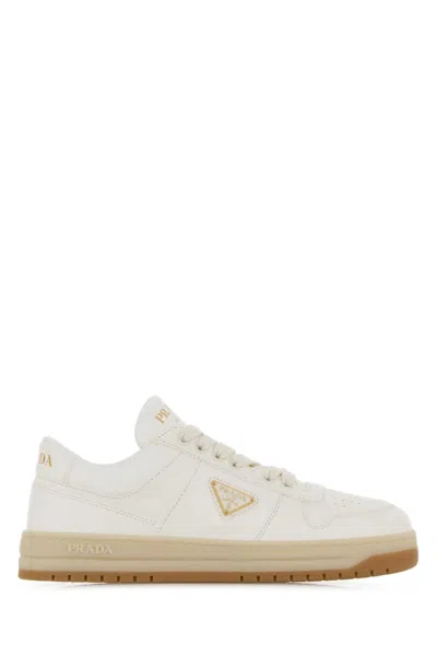 Prada White Logo Sneakers In White