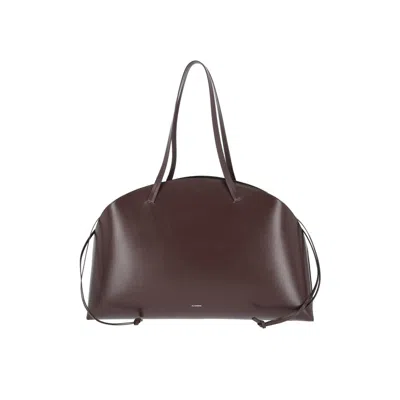 Jil Sander Large Shoulder Bag Curve Shoulder In Brown