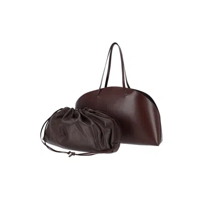 Jil Sander Large Shoulder Bag Curve Shoulder In Brown