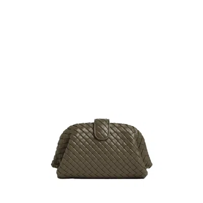 Bottega Veneta Lauren 1980 Small Leather Clutch In Green