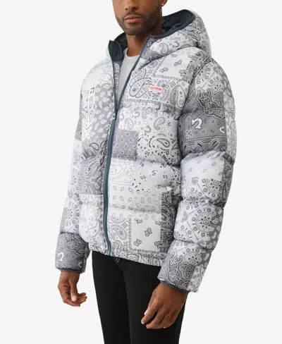 True Religion Bandana Print Puffer Jacket In Multi