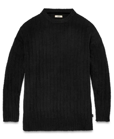 Ugg Women's Riz Ribbed Long-sleeve Knit Sleep Top In Black
