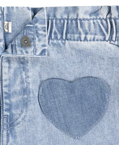 Levi's Girls 4-6x 2-piece Ruffle Round Neck Top And Heart Pocket Pants Set In Blue