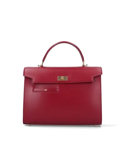 Anya Hindmarch Gold Tone Hardware Structured Shoulder Bag In Red