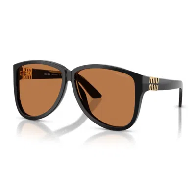 Miu Miu 0mu A08s Miu Ombre Sunglasses In Brown