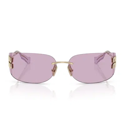 Miu Miu 0mu A51s Aube A51s Zvn90o Oro Pallido Sunglasses In Gold