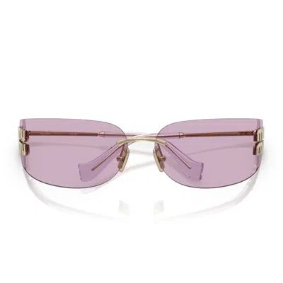 Miu Miu 0mu A51s Aube A51s Zvn90o Oro Pallido Sunglasses In Gold