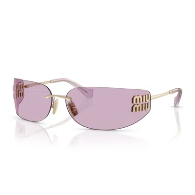 Miu Miu 0mu A51s Aube A51s Zvn90o Oro Pallido Sunglasses In Gold