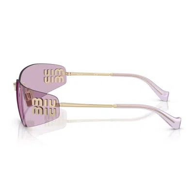 Miu Miu 0mu A51s Aube A51s Zvn90o Oro Pallido Sunglasses In Gold