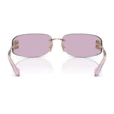 Miu Miu 0mu A51s Aube A51s Zvn90o Oro Pallido Sunglasses In Gold