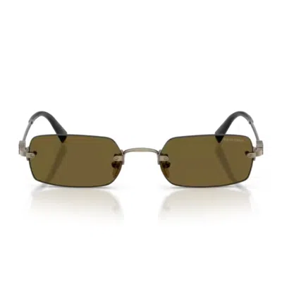 Miu Miu Square-frame Silver-tone Sunglasses In Gold