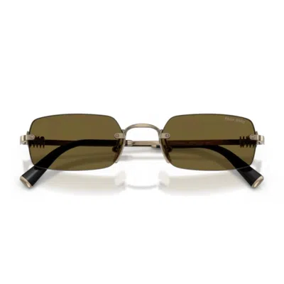 Miu Miu Square-frame Silver-tone Sunglasses In Gold