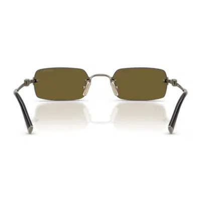 Miu Miu Square-frame Silver-tone Sunglasses In Gold