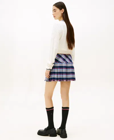 Tommy Jeans Women's Plaid Structured Pleated Mini Skirt In Multi