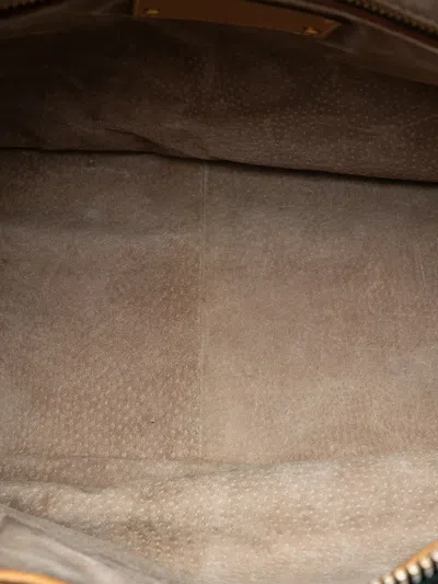 Pre-owned Prada 2010-2020 Canvas Canapa Righe Striped Satchel In Green