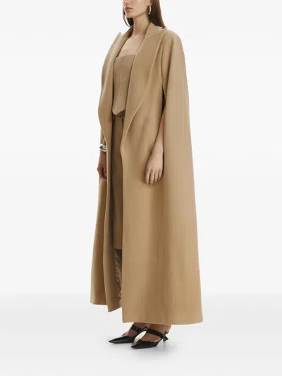 Vestiaire D'un Oiseau Libre Collared Slit Cape In Brown