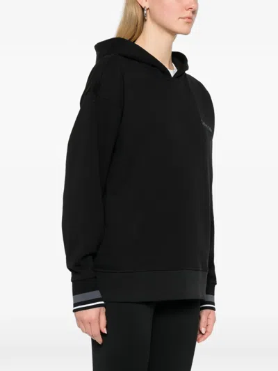 Calvin Klein Logo-embroidered Hoodie In Black