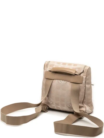 Pre-owned Chanel 2002-2003 New Travel Line Nylon Backpack In Brown