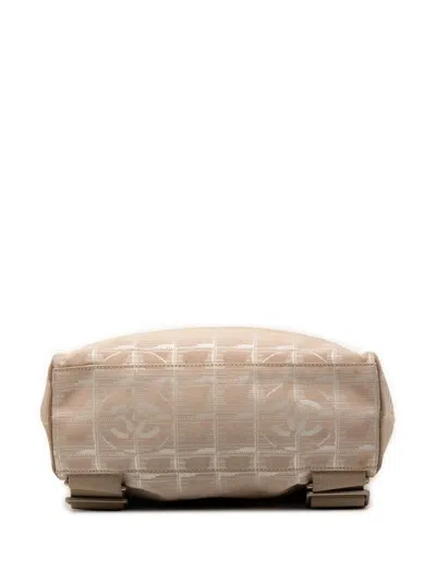 Pre-owned Chanel 2002-2003 New Travel Line Nylon Backpack In Brown