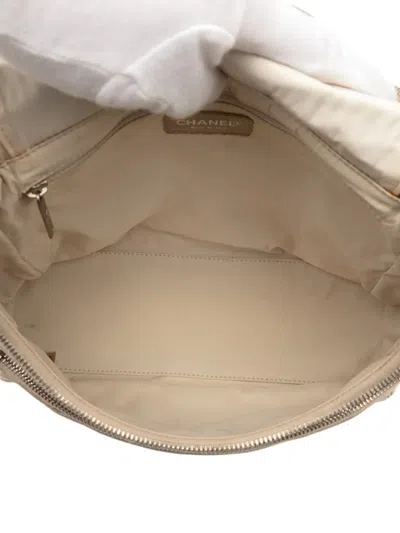 Pre-owned Chanel 2002-2003 New Travel Line Nylon Backpack In Brown