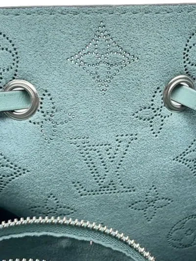 Pre-owned Louis Vuitton 2020-2025 Monogram Mahina Muria Satchel In Blue